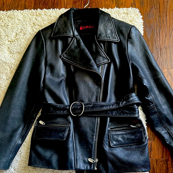 GUESS WOMENS LEATHER JACKET - Picture 1 of 4